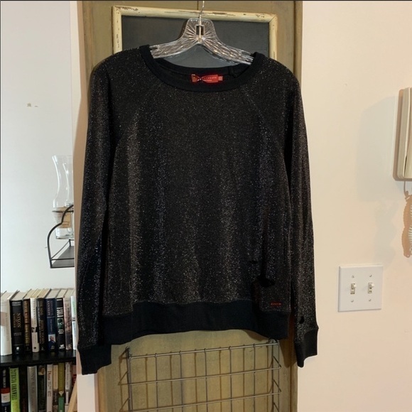 n:PHILANTHROPY Fuller Black Metallic Shimmer Sweatshirt Pullover Size Small - Picture 4 of 7